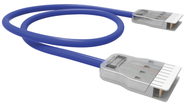 PATCH CORD 4P FISAFLEX - CM - CAT.5E RJ-45/110IDC - T568A - 5.0m - AZUL